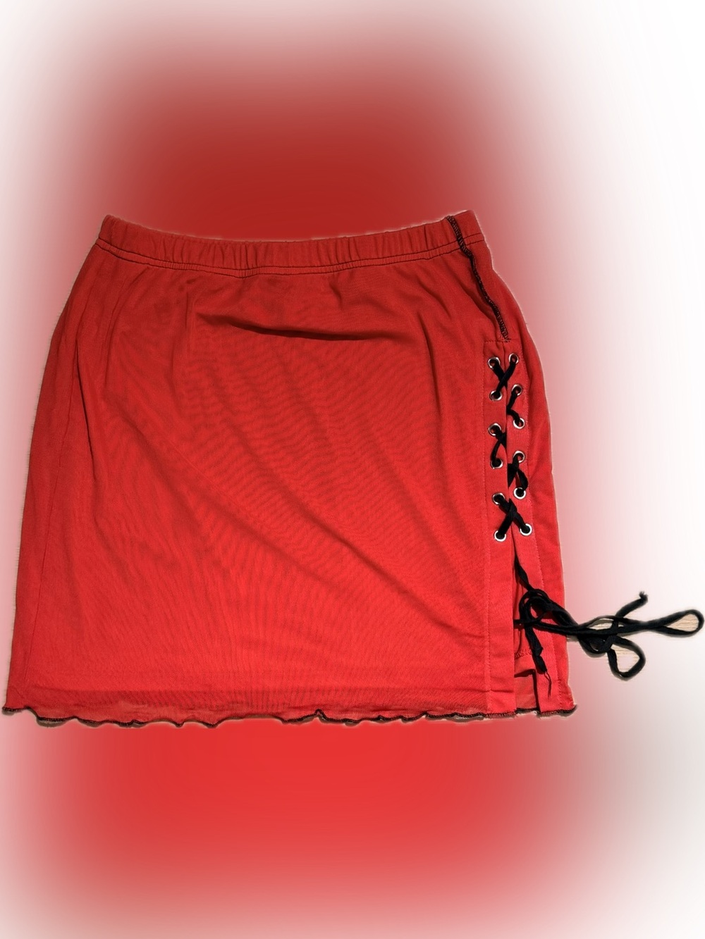 Red w/ Black Detail Women's Skirt